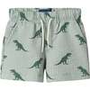 Infant Boys Short Sleeve Cabana Set, Green Stripe Dino - Mixed Apparel Set - 5 - thumbnail