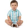 Infant Boys Airy Oxford Set, Green Stripe - Mixed Apparel Set - 2 - thumbnail