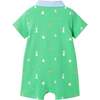 Infant Boys Printed Polo Romper, Bunny & Carrot - Rompers - 5