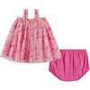 Infant (3-9 Months) Girls Tulle Dress & Bloomer Set, Glitter Hearts - Mixed Apparel Set - 2 - thumbnail