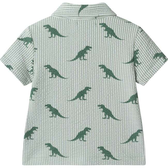 Infant Boys Short Sleeve Cabana Set, Green Stripe Dino - Mixed Apparel Set - 6