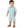 Infant Boys Airy Oxford Set, Green Stripe - Mixed Apparel Set - 3 - thumbnail