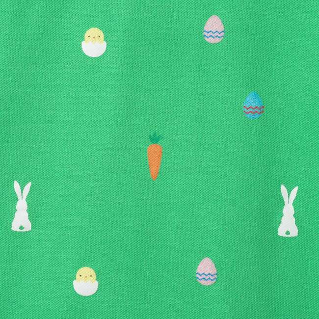 Infant Boys Printed Polo Romper, Bunny & Carrot - Rompers - 6