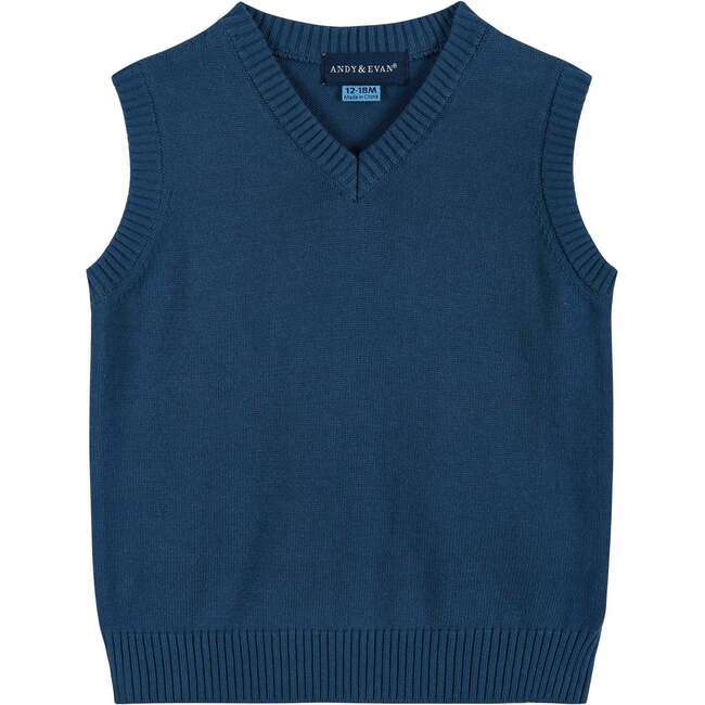 Infant Boys 4-Piece Vest Set, Navy & Khaki Plaid - Mixed Apparel Set - 5