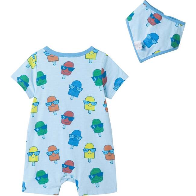 Infant Boys Henley Romper & Bib Set, Blue Ice-Pops - Mixed Apparel Set - 9