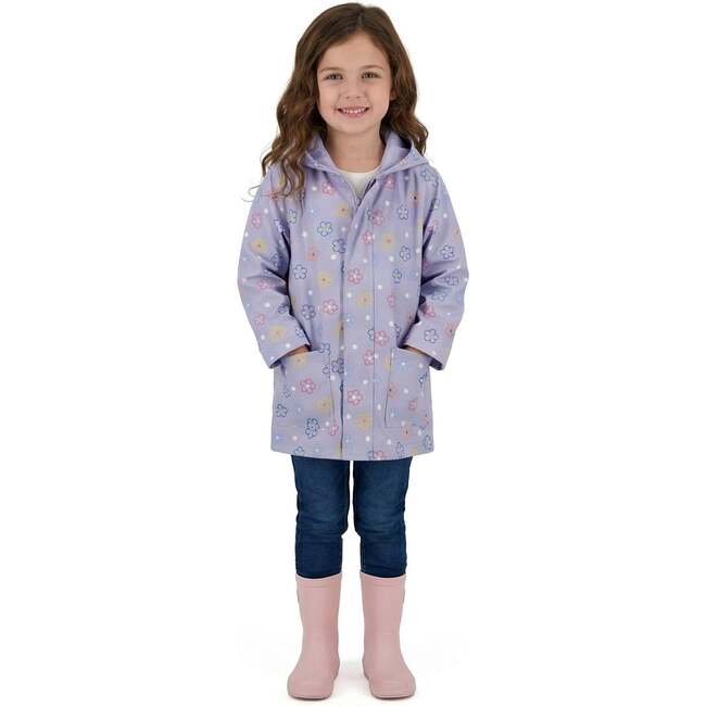 Girls Rain Coat, Multicolor Floral