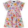 Girls Printed Rib Dress, Multicolor Floral - Dresses - 1 - thumbnail