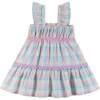Girls Tiered Dress, Pastel Plaid - Dresses - 5