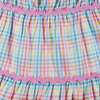 Girls Tiered Dress, Pastel Plaid - Dresses - 6