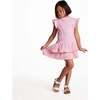 Girls Pink Rib Tiered Dress, Bunny Garden - Dresses - 2