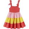 Girls Layered Gauze Dress, Color Blocked - Mixed Apparel Set - 1 - thumbnail