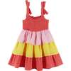 Girls Layered Gauze Dress, Color Blocked - Mixed Apparel Set - 2