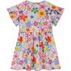 Girls Printed Rib Dress, Multicolor Floral - Dresses - 5