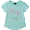Girls Emroidered Tee, Sparkle Bloom - T-Shirts - 1 - thumbnail