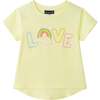 Girls Emroidered Tee, Rainbow Love - T-Shirts - 1 - thumbnail