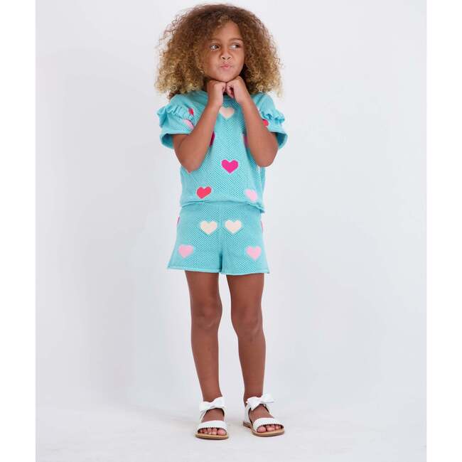 Girls Heart Crochet Set, Aqua Hearts - Mixed Apparel Set - 5