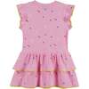 Girls Pink Rib Tiered Dress, Bunny Garden - Dresses - 5