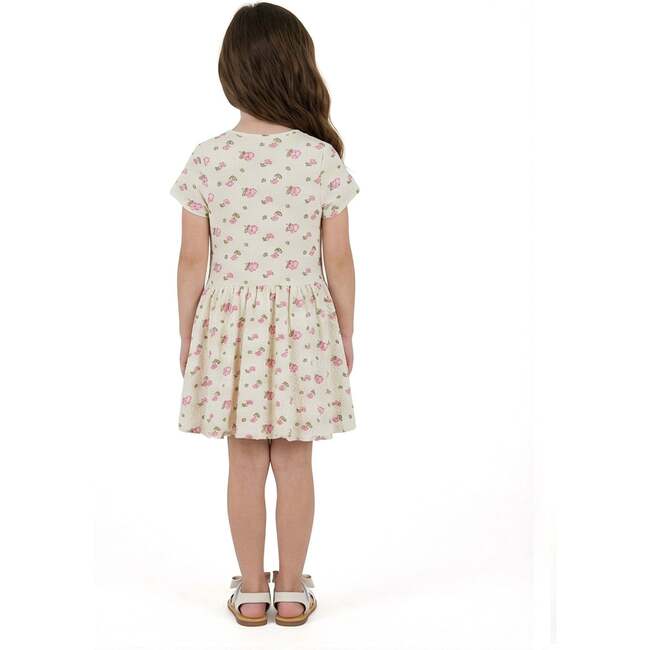 Girls Knit Seersucker Bubble Dress, Blush Floral - Dresses - 3