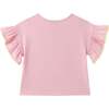 Girls Flutter Sleeve Graphic Tee, Pink Bunny - T-Shirts - 2