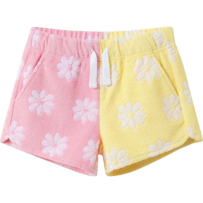 Girls Colorblocked Terry Short, Pink Floral