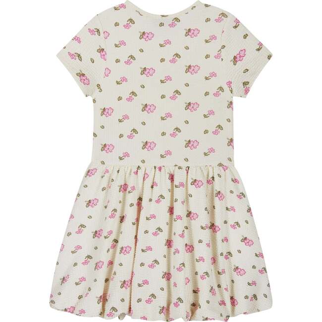 Girls Knit Seersucker Bubble Dress, Blush Floral - Dresses - 4