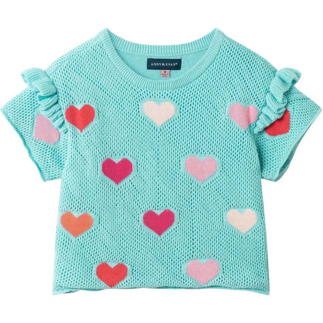 Girls Heart Crochet Set, Aqua Hearts - Mixed Apparel Set - 7