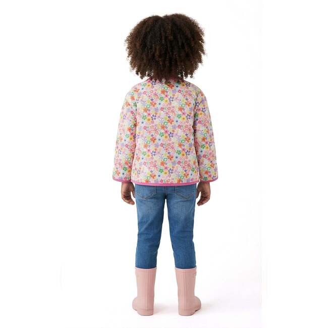 Girls Cream Bomber, Floral Print - Jackets - 3