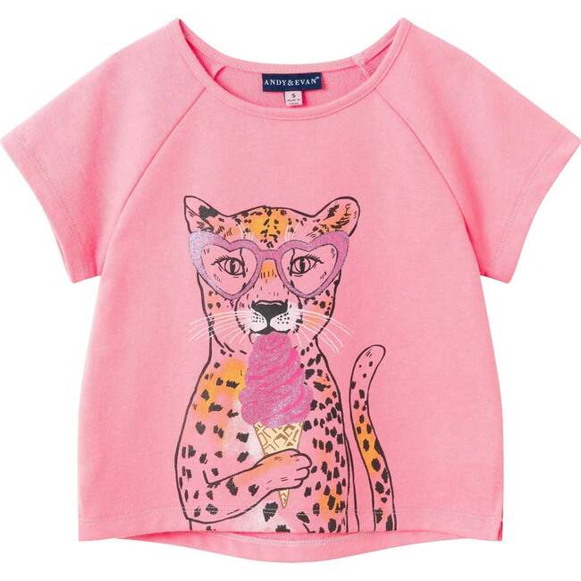Girls French Terry Top & Short, Glitter Cheetah - Mixed Apparel Set - 5