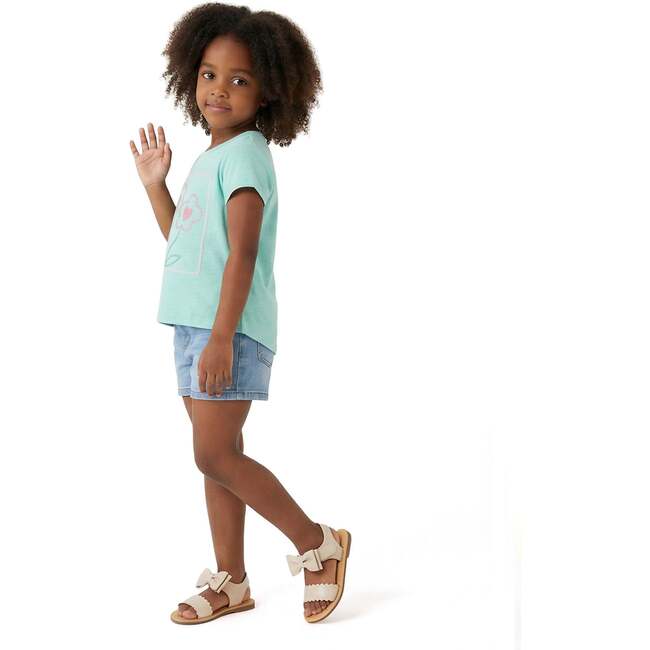 Girls Emroidered Tee, Sparkle Bloom - T-Shirts - 4