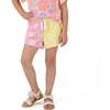 Girls Colorblocked Terry Short, Pink Floral - Shorts - 4