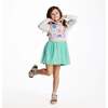 Girls Chenille Floral Sweatshirt & Tulle Tank Dress Set, Aqua - Mixed Apparel Set - 2 - thumbnail