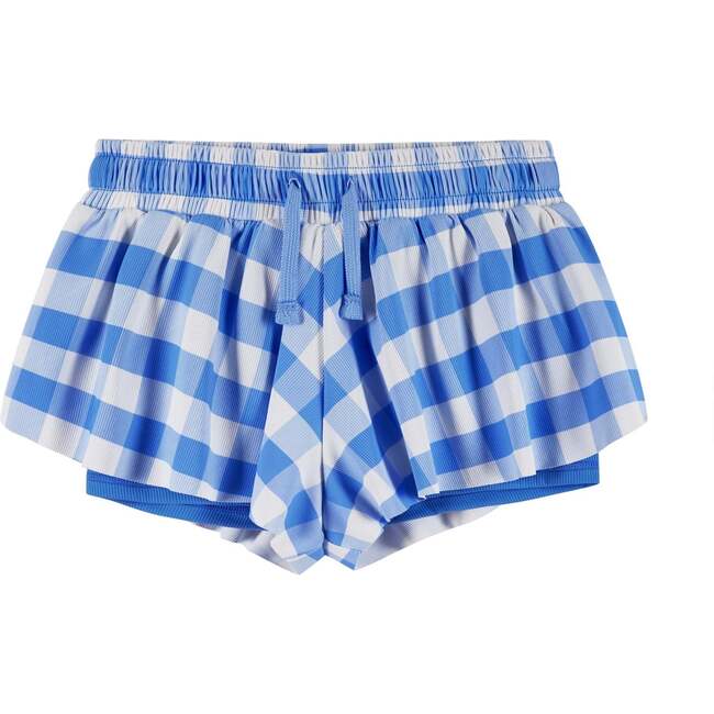Girls Athletic Short, Blue Gingham