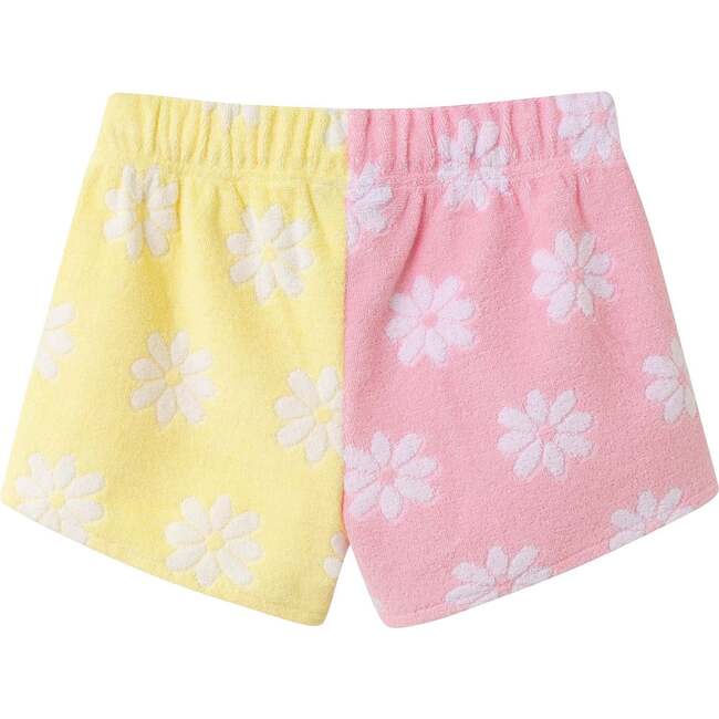 Girls Colorblocked Terry Short, Pink Floral - Shorts - 5
