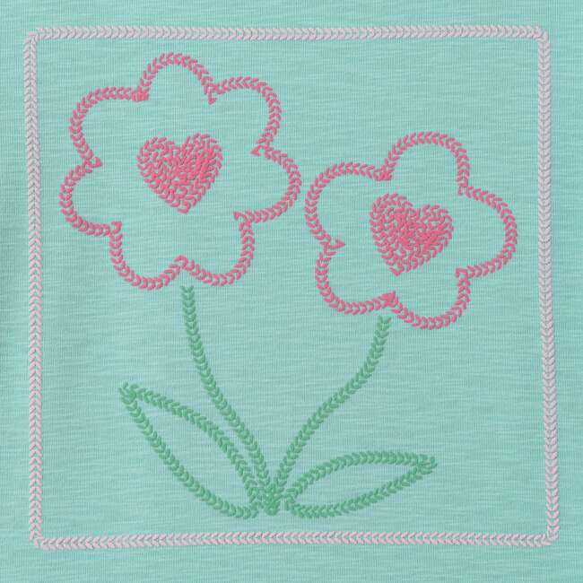 Girls Emroidered Tee, Sparkle Bloom - T-Shirts - 6