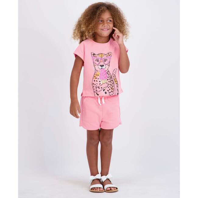 Girls French Terry Top & Short, Glitter Cheetah - Mixed Apparel Set - 9