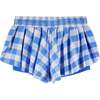 Girls Athletic Short, Blue Gingham - Shorts - 4