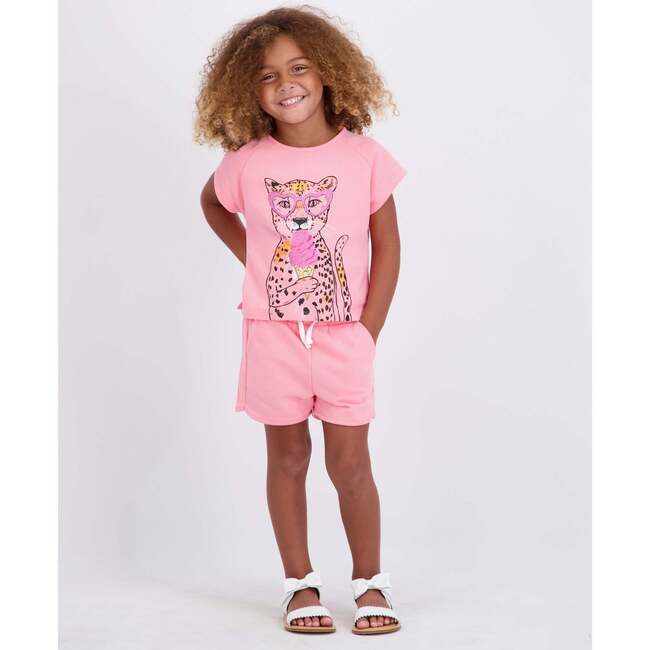 Girls French Terry Top & Short, Glitter Cheetah - Mixed Apparel Set - 10