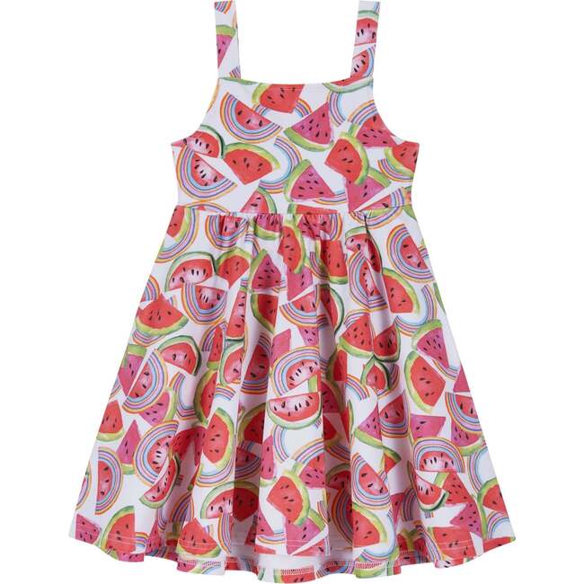 Girls All Jersey Dress, Watermelon & Rainbows