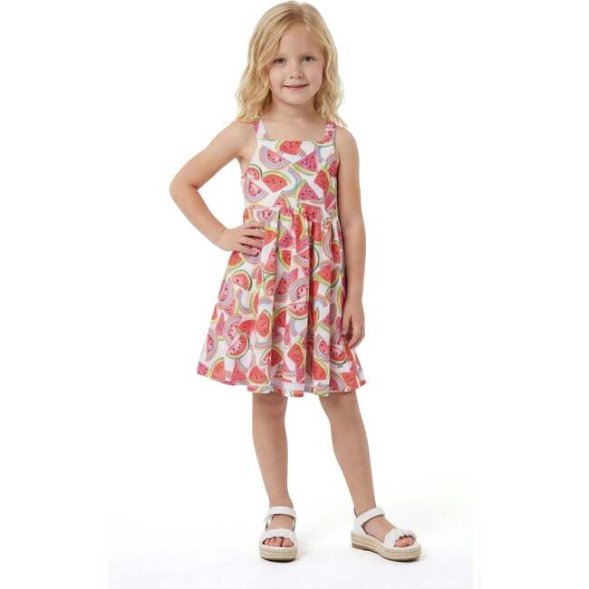 Girls All Jersey Dress, Watermelon & Rainbows