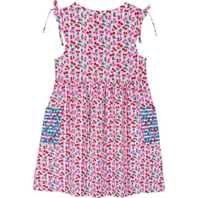 Girls Blocked Dress, Pink Cherry