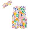 Infant Girls Floral Printed Romper, Retro Bloom - Rompers - 1 - thumbnail