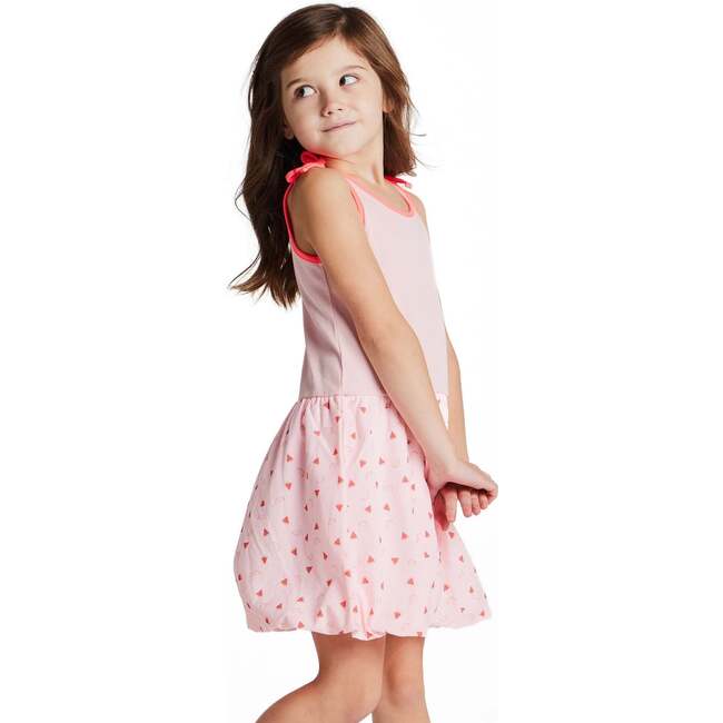 Girls Bubble Dress, Watermelon Rainbow Print - Dresses - 4