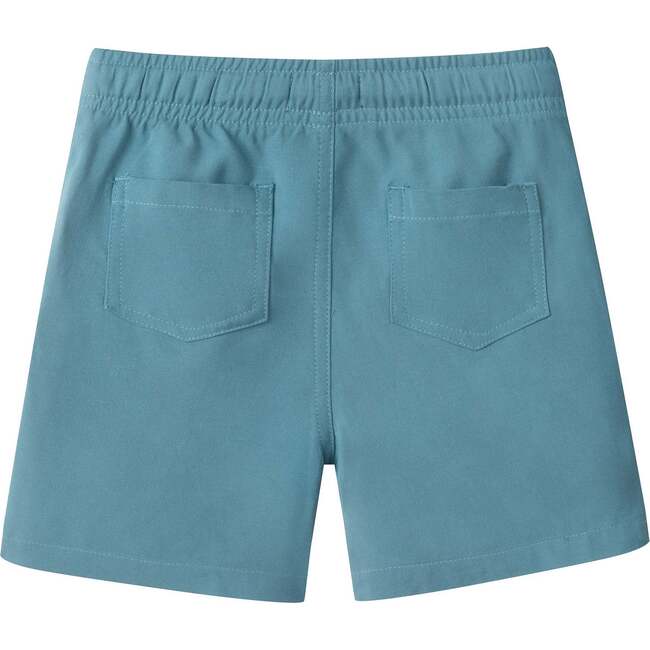 Boys Textured Linen Blend Shorts, Teal