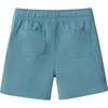 Boys Textured Linen Blend Shorts, Teal - Shorts - 2 - thumbnail
