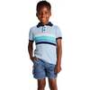 Boys Sweater Knit Polo, Blue Stripe - Polo Shirts - 2