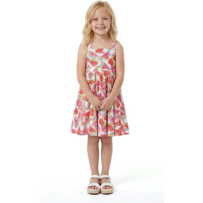 Girls All Jersey Dress, Watermelon & Rainbows - Dresses - 4