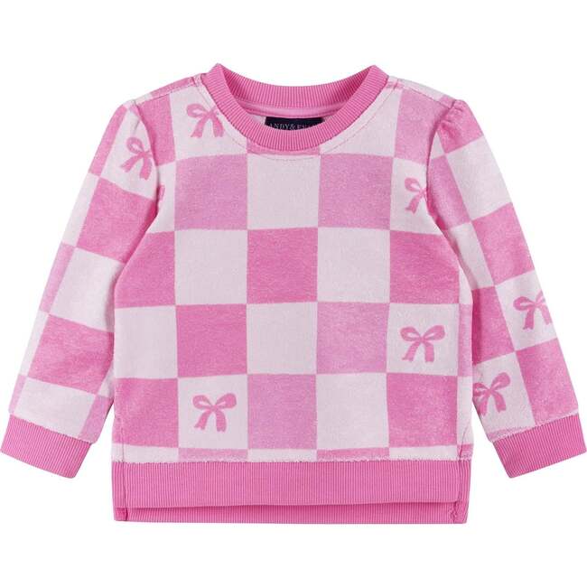 Infant Girls Terry Set, Checkered Bow - Mixed Apparel Set - 3