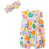 Infant Girls Floral Printed Romper, Retro Bloom - Rompers - 2