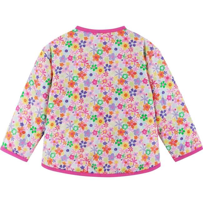 Infant Girls Cream Bomber, Floral Print
