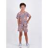 Boys Synthetic Viscose Matching Set, Geometric Smiley - Mixed Apparel Set - 2
